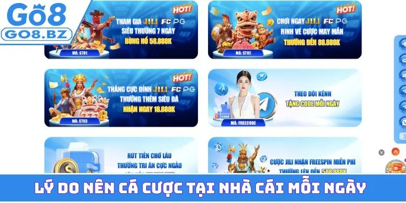 Lý do nên cá cược tại nhà cái mỗi ngày